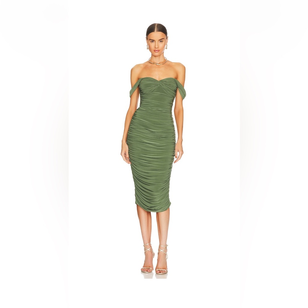 Norma Kamali Walter Midi Dress in Celadon